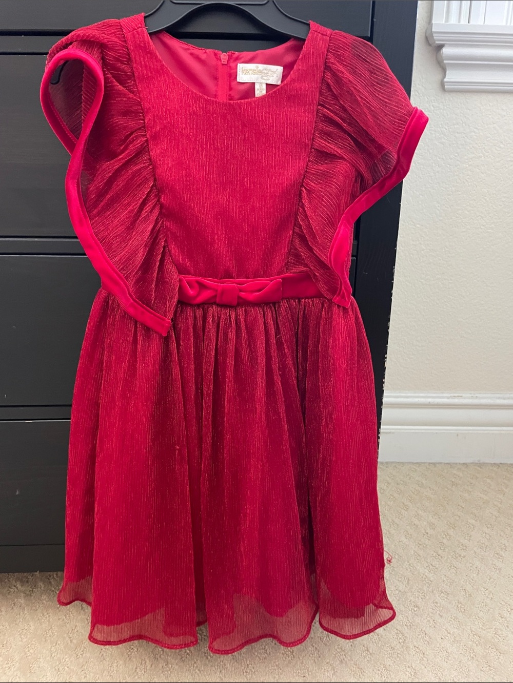 Kensie Girl Bright Red Ruffle Bow Party Dress